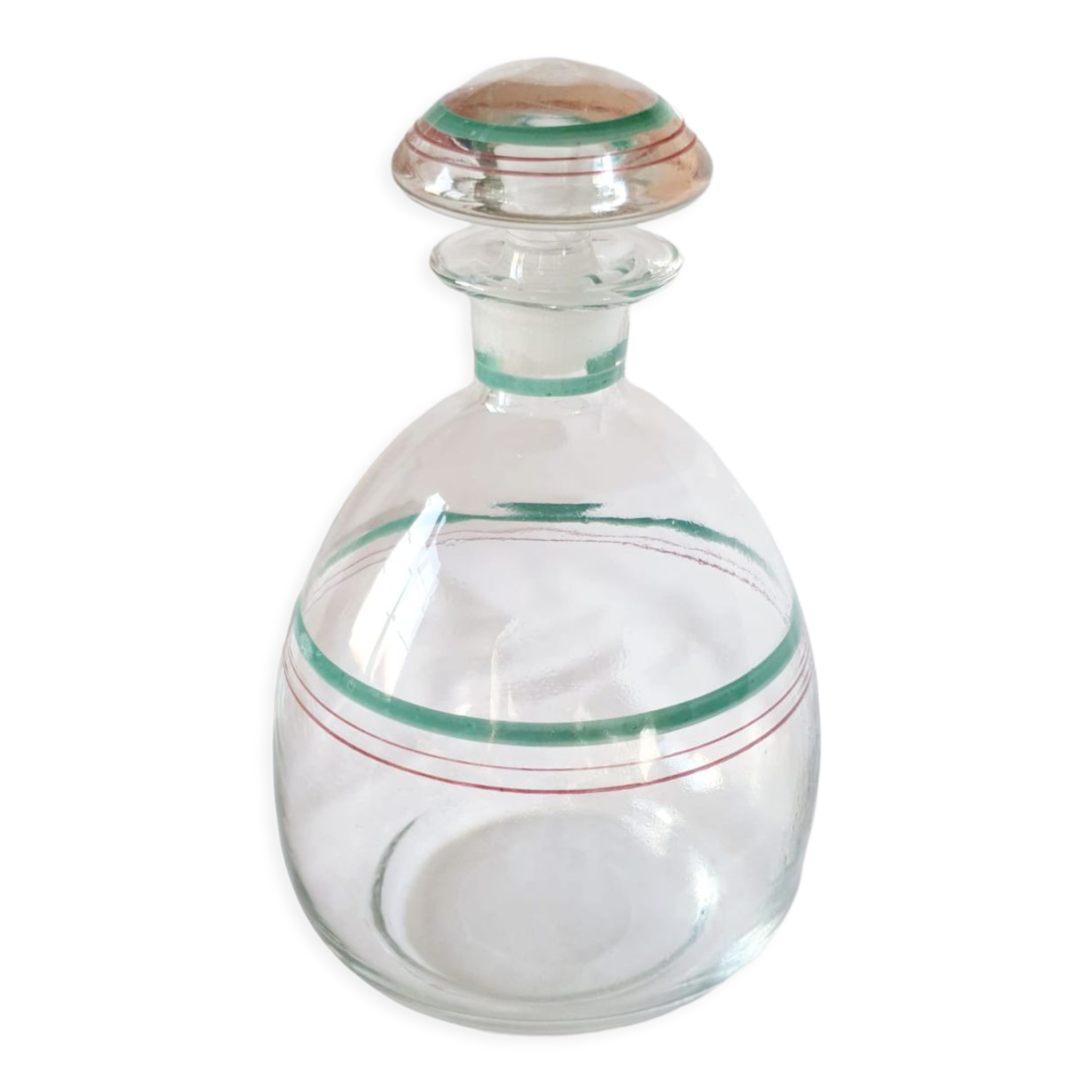 Carafe flacon  rond en verre