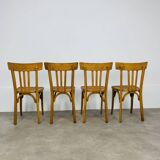 4 chaises bistrot, bois, années 60