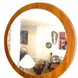 Round teak mirror circa 1960