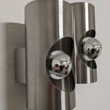 Pair of double wall lamps space age of the 60s/70s
