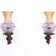Pair of brass wall lamps, early 20th century, Poland.