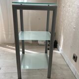 Occasional furniture with 3 shelves in metal and glass