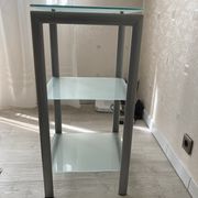 Occasional furniture with 3 shelves in metal and glass