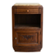Antique Art Deco bedside table in wood and marble