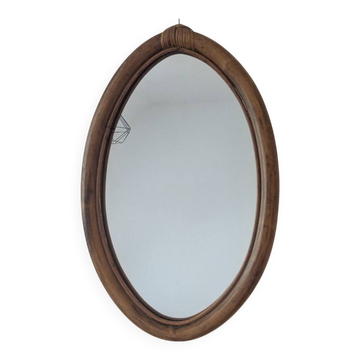 Miroir en rotin vintage