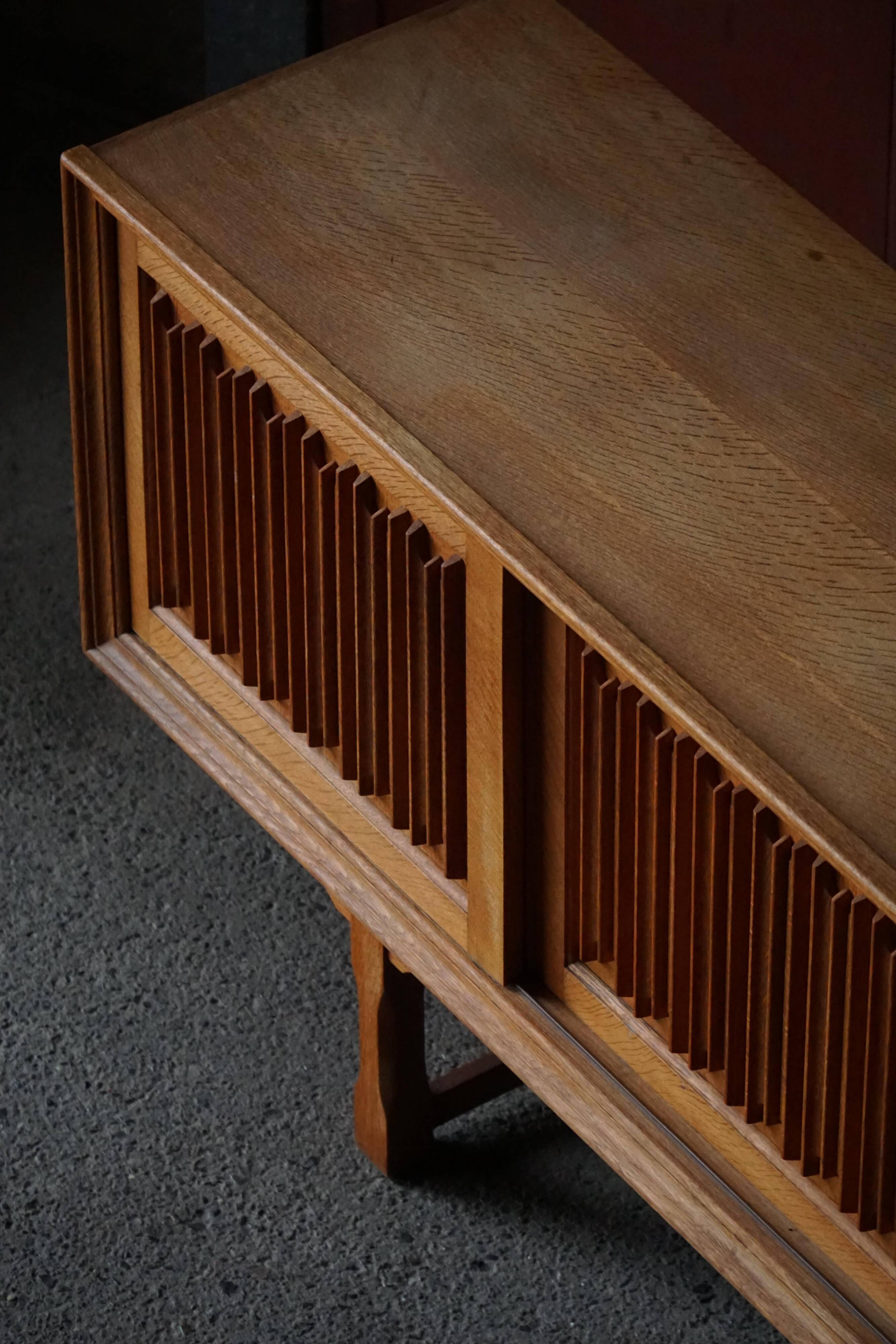 Low oak enfilade by a Danish cabinetmaker, 1960s, mid-century modern.