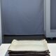 Trio of small rectangular serving dishes white and black Indonesian ceramic 21x16