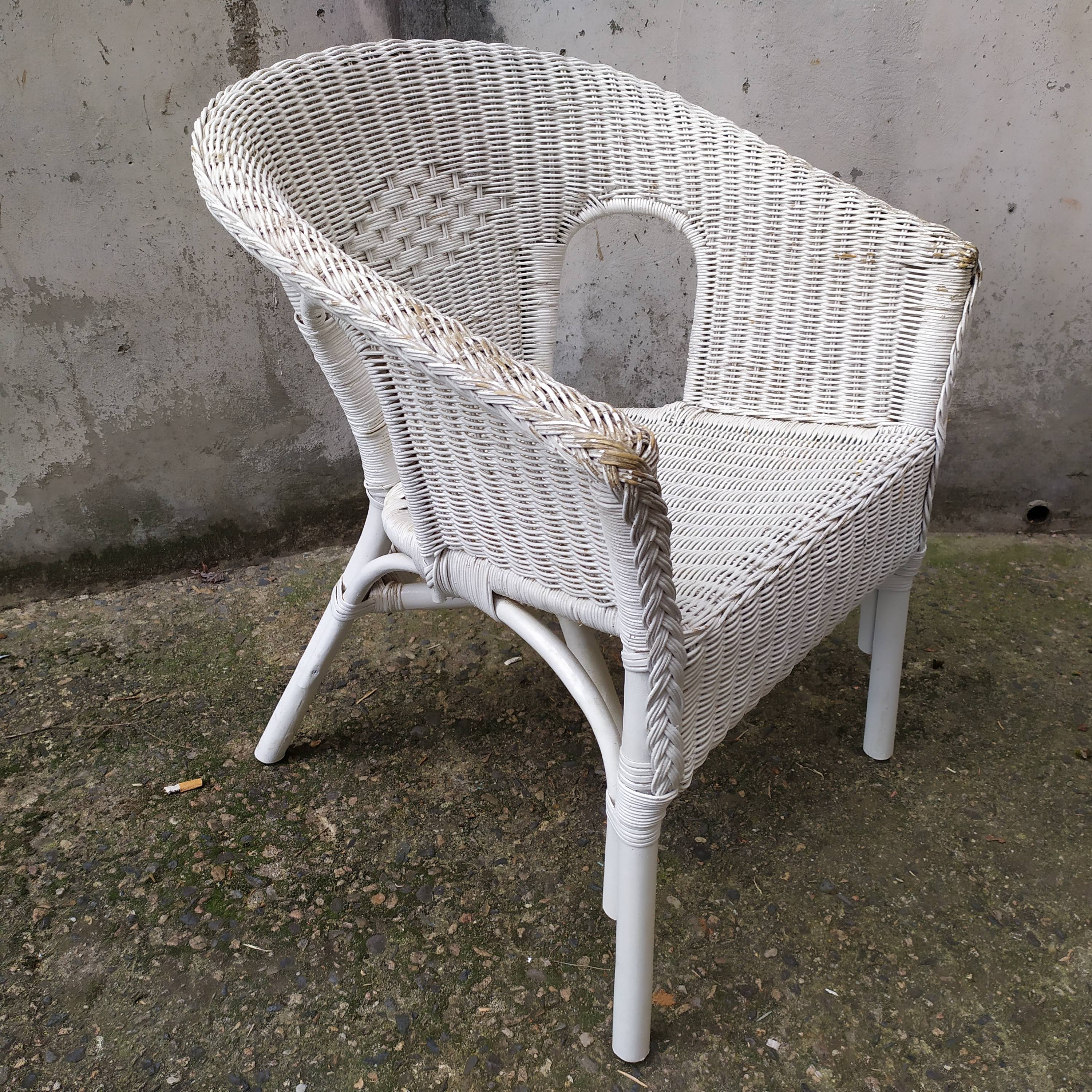 Pair of vintage rattan chairs