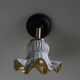 Antique wall light in gray and gold painted glass - brass socket