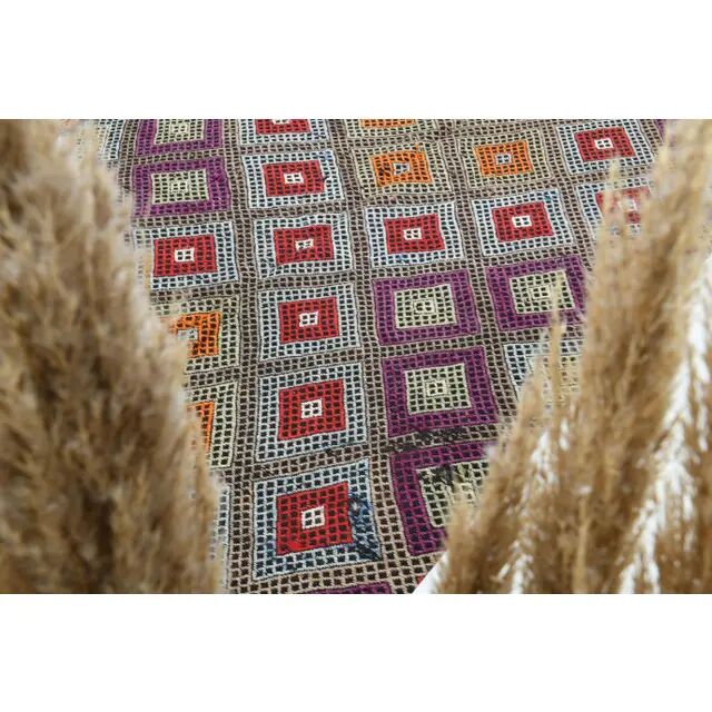 Vintage Turkish Oushak Handmade Wool Cotton Purple Area Rug 165x244