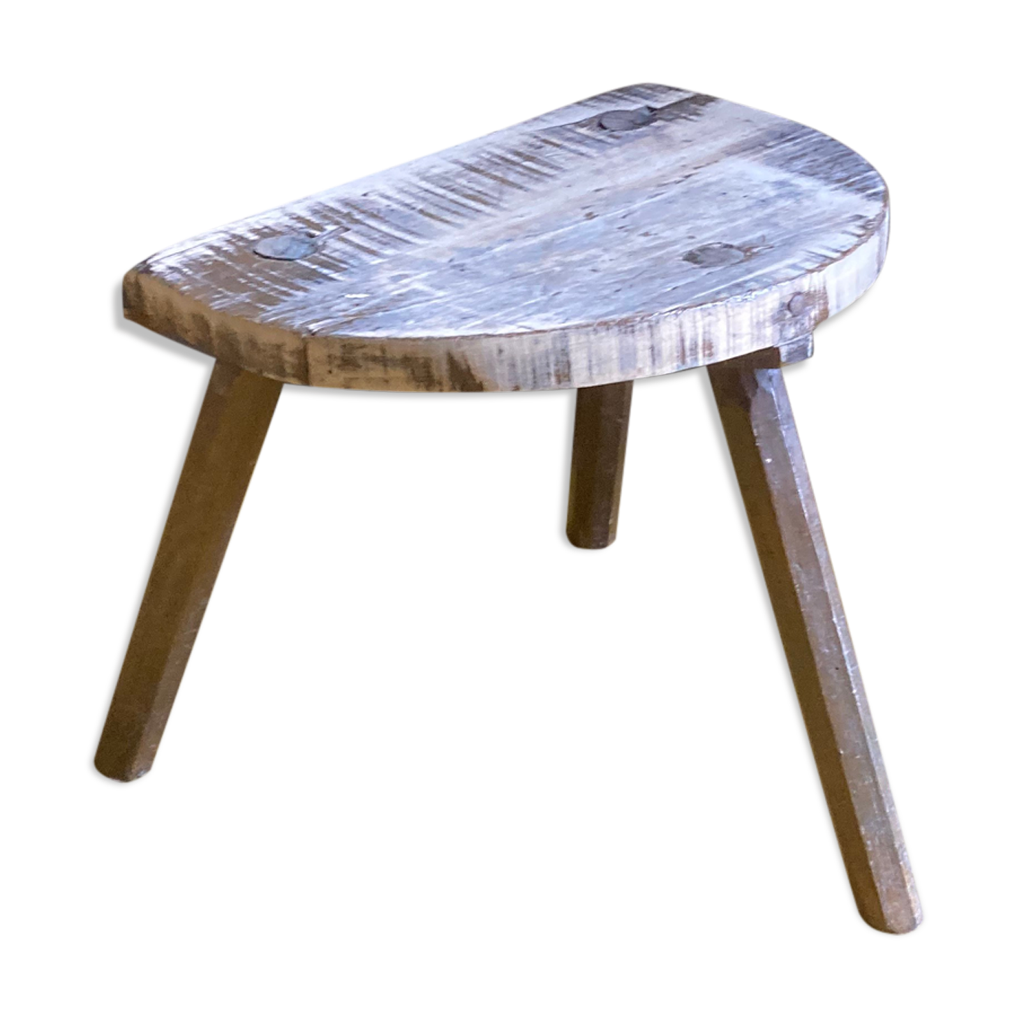 Tabouret tripode de traite patine vieilli