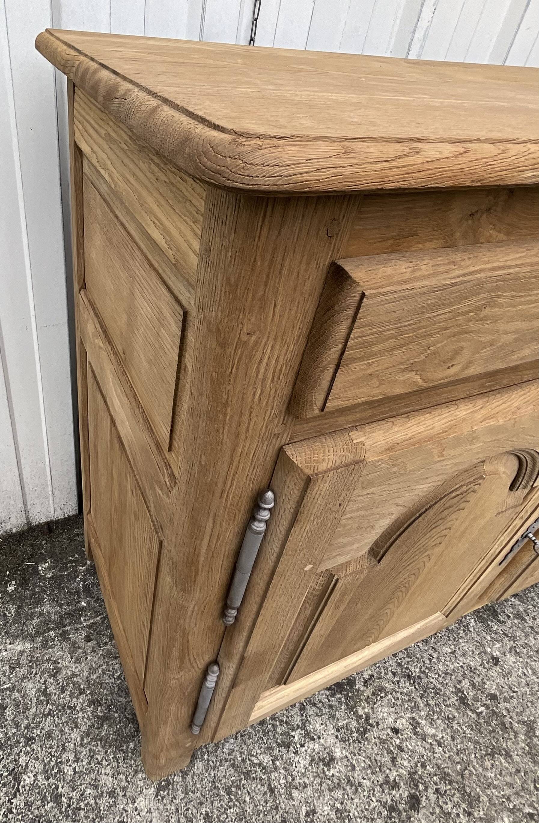 Solid Oak Sideboard Mid 20th Century
