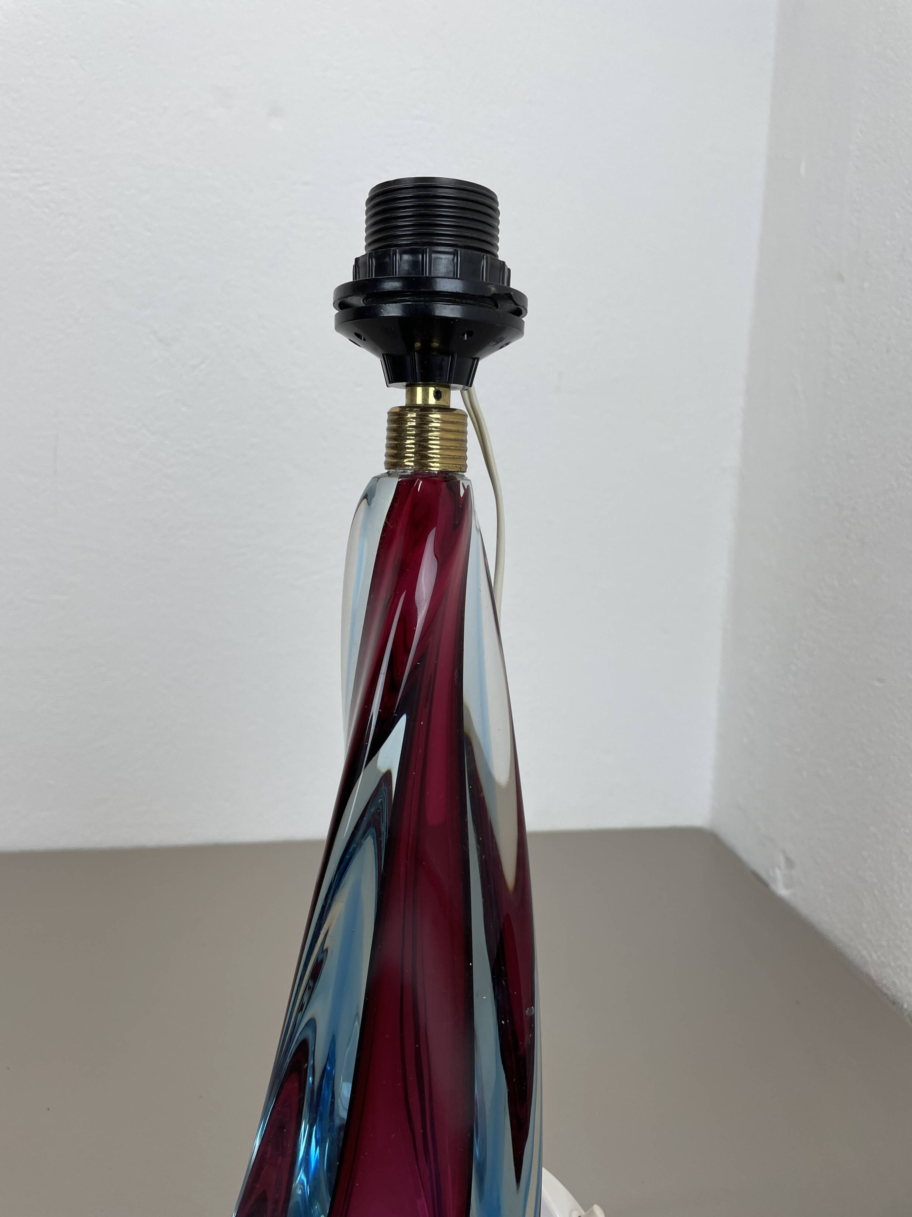 Large 41cm sommerso murano glass flavio poli attr. table light, italy, 1960s