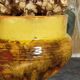 Old provencal pot cover in glazed terracotta