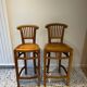 2 tabourets hauts en teck massif