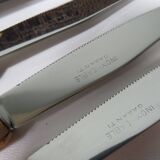 6-piece cheese set, bamboo and stainless steel, Italy 1960s