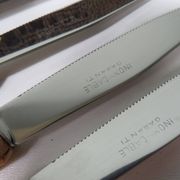 Cheese cutlery set of 6 pieces, bamboo and stainless steel, Italy 1960s