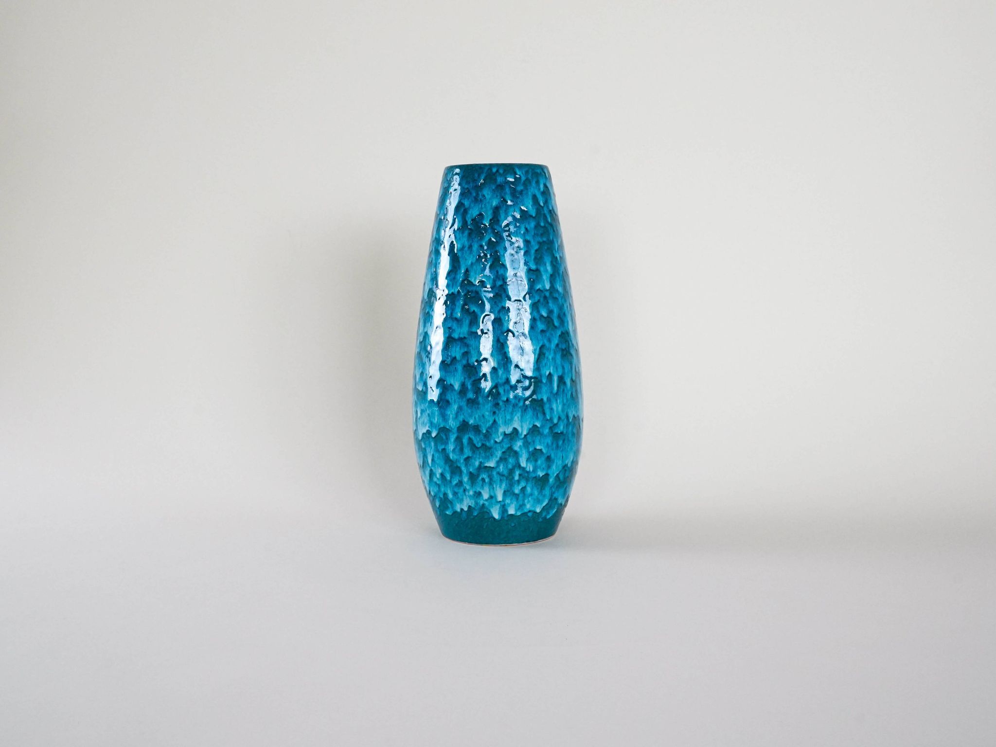 Blue ceramic vase, German design, 1960s, made in Germany