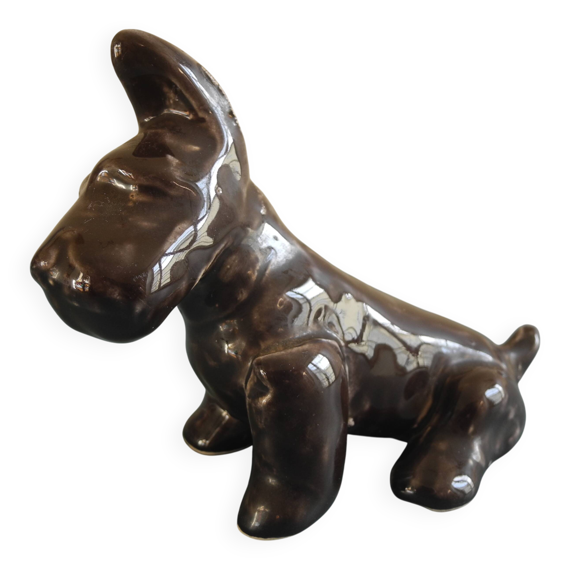 vintage ceramic dog figurine 50s