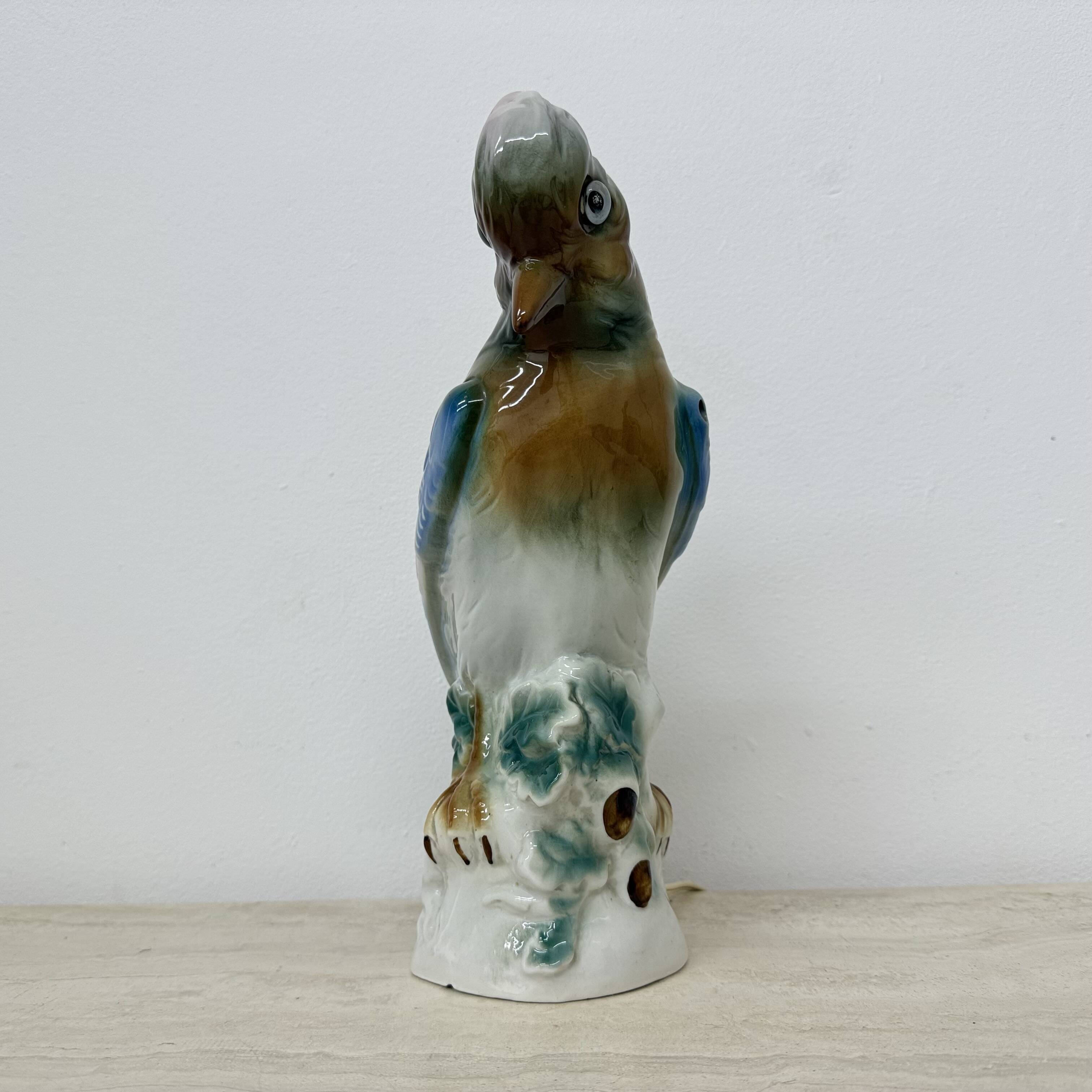 Vintage porcelain Parfume lamp bird , 1950s