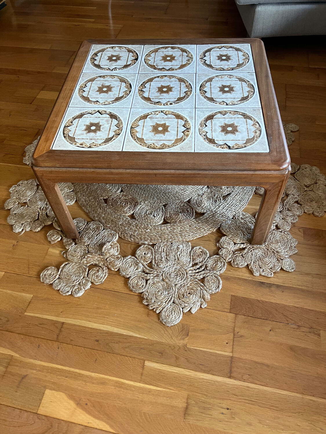 Vintage G-plan ceramic and teak table