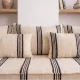 Set of striped Moroccan floor cushions handwoven.
