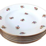 6 antique porcelain soup plates P.N France