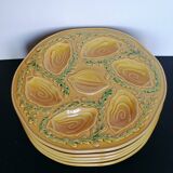 5 Orfinox majolica oyster plates