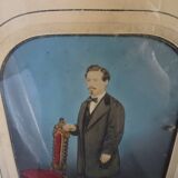 19th century pastel painting - Napoleon III blackened wood frame 40.5 x 35.5