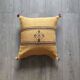 Yellow Berber cushion with cotton pompom