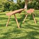 Pair of antique farmhouse benches in solid wood – brutalist style – 180 cm