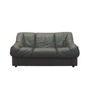 Italian leather sofa, two-seater, 1970s design