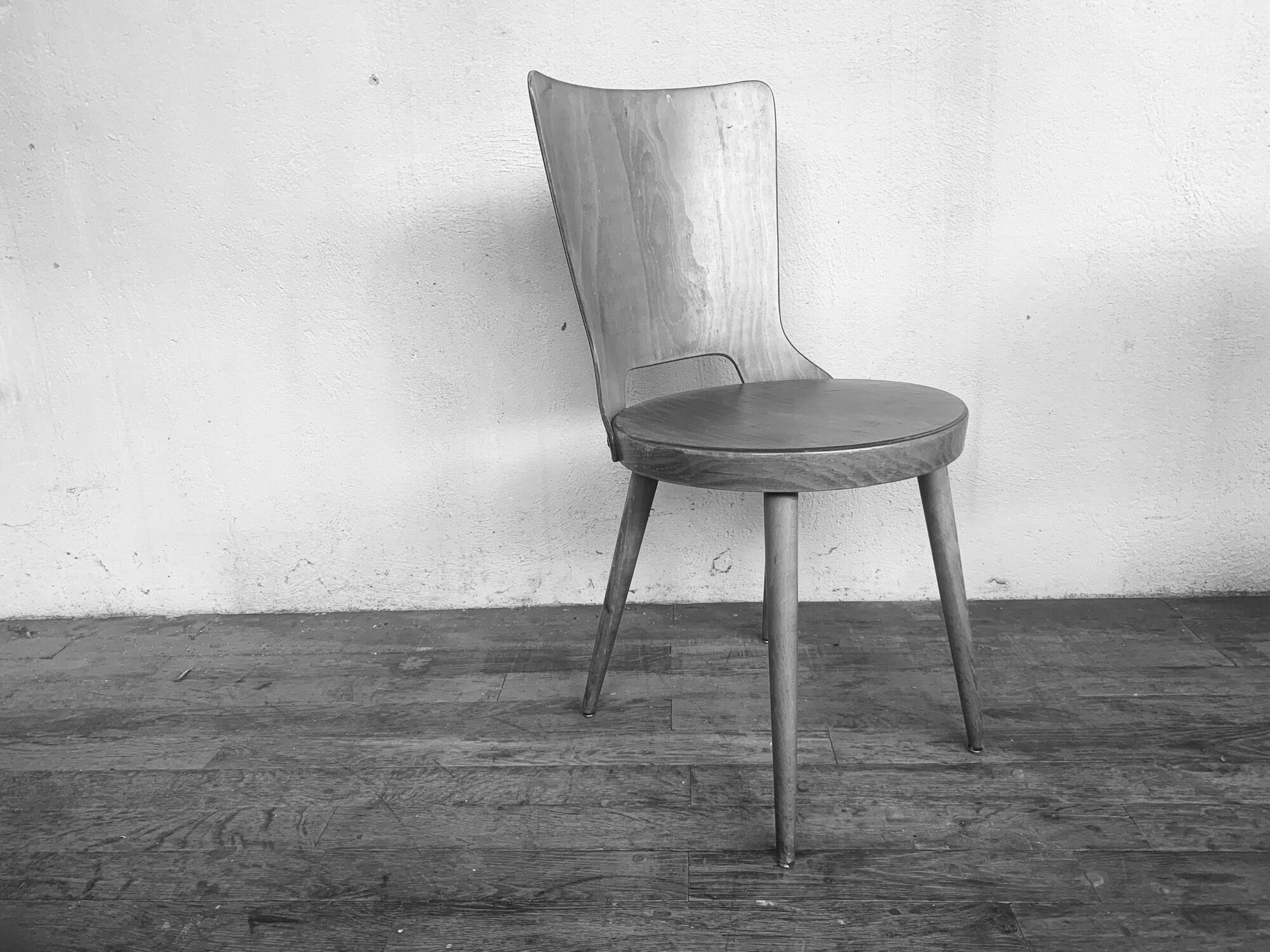 Series of 6 chairs bistro Baumann model Dove year 1950/1960
