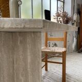 Octagonal travertine coffee table