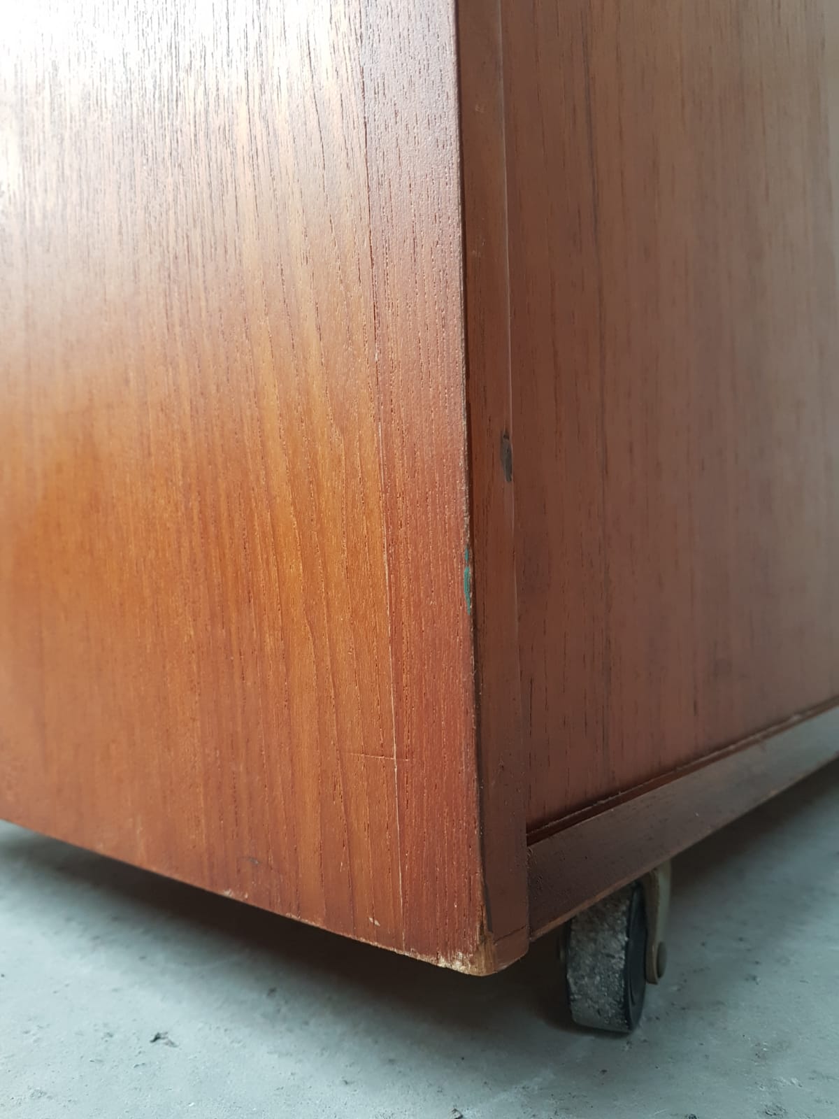 Vtg Mid Century Teak Blanket Ottoman Storage Chest Trunk Window Box Seat Bench