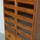 English Haberdashery Shop Cabinet with Glass Fronted Drawers, Circa 1930s