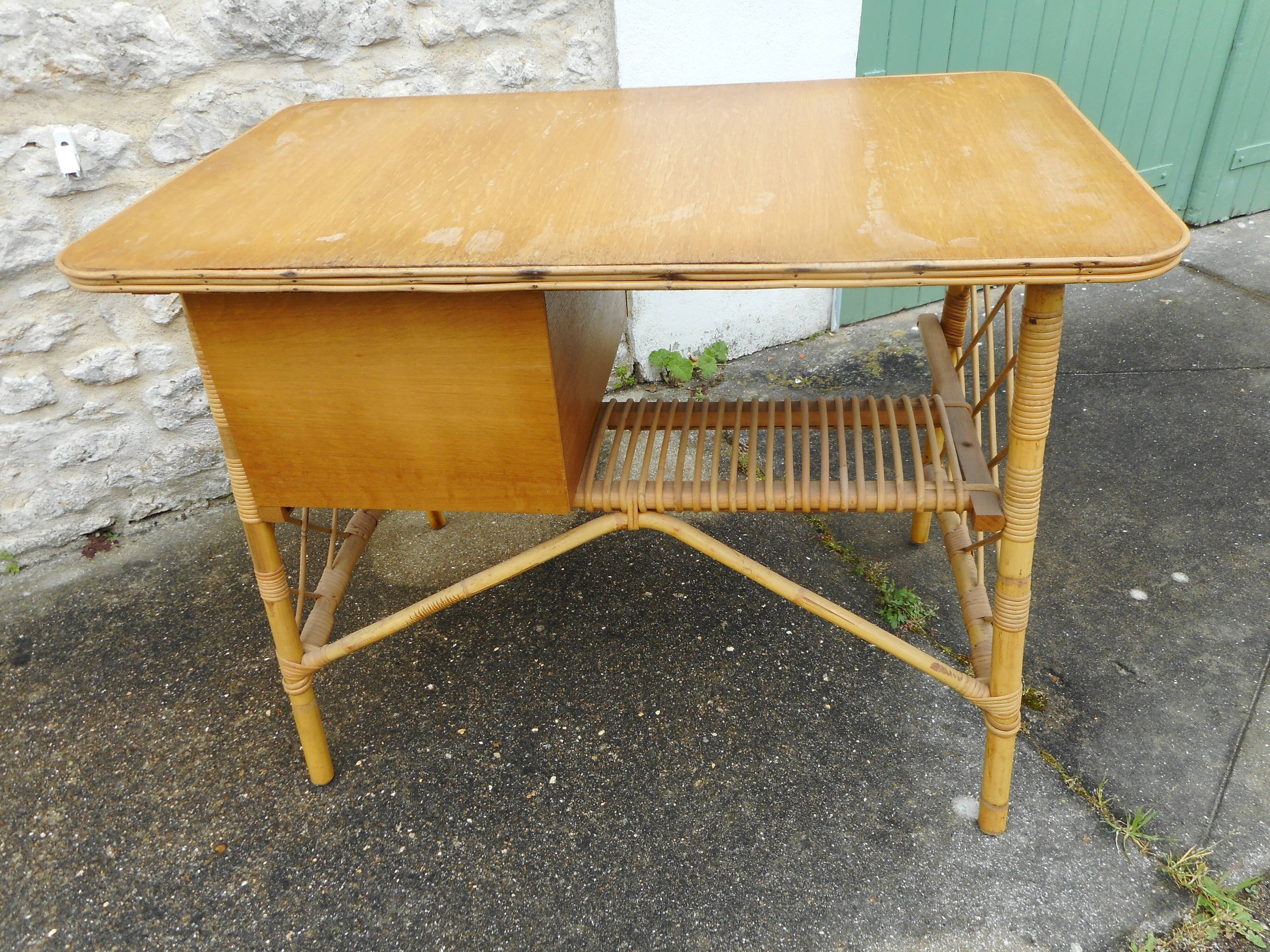 Bureau en rotin de Louis Sognot