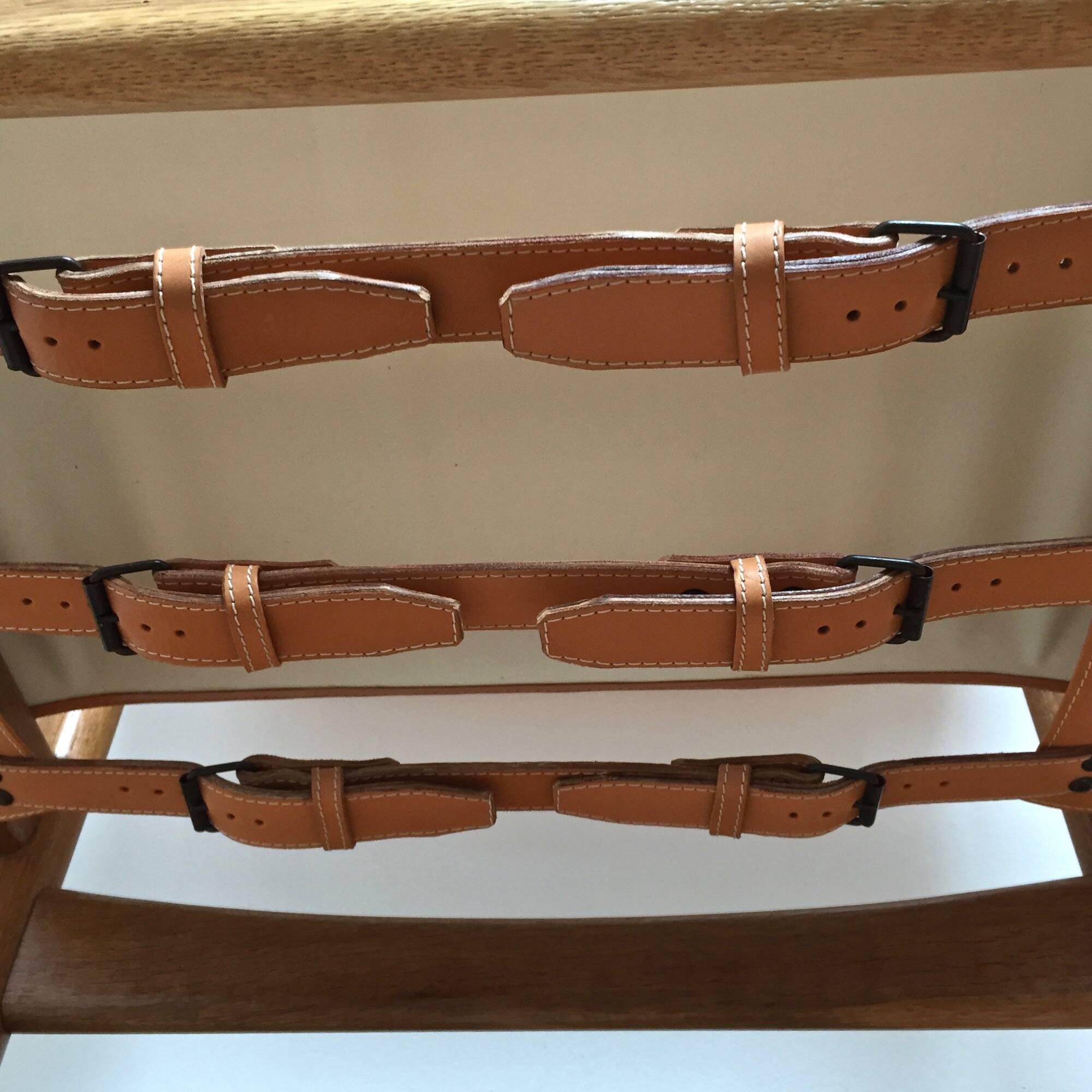 Wood and leather armchairs Borge Mogensen