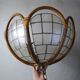 Lamp in mother-of-pearl brass and rattan