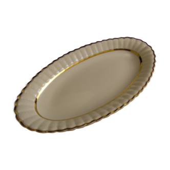 Ravier en porcelaine de Bernardaud Limoges modèle blanc et or