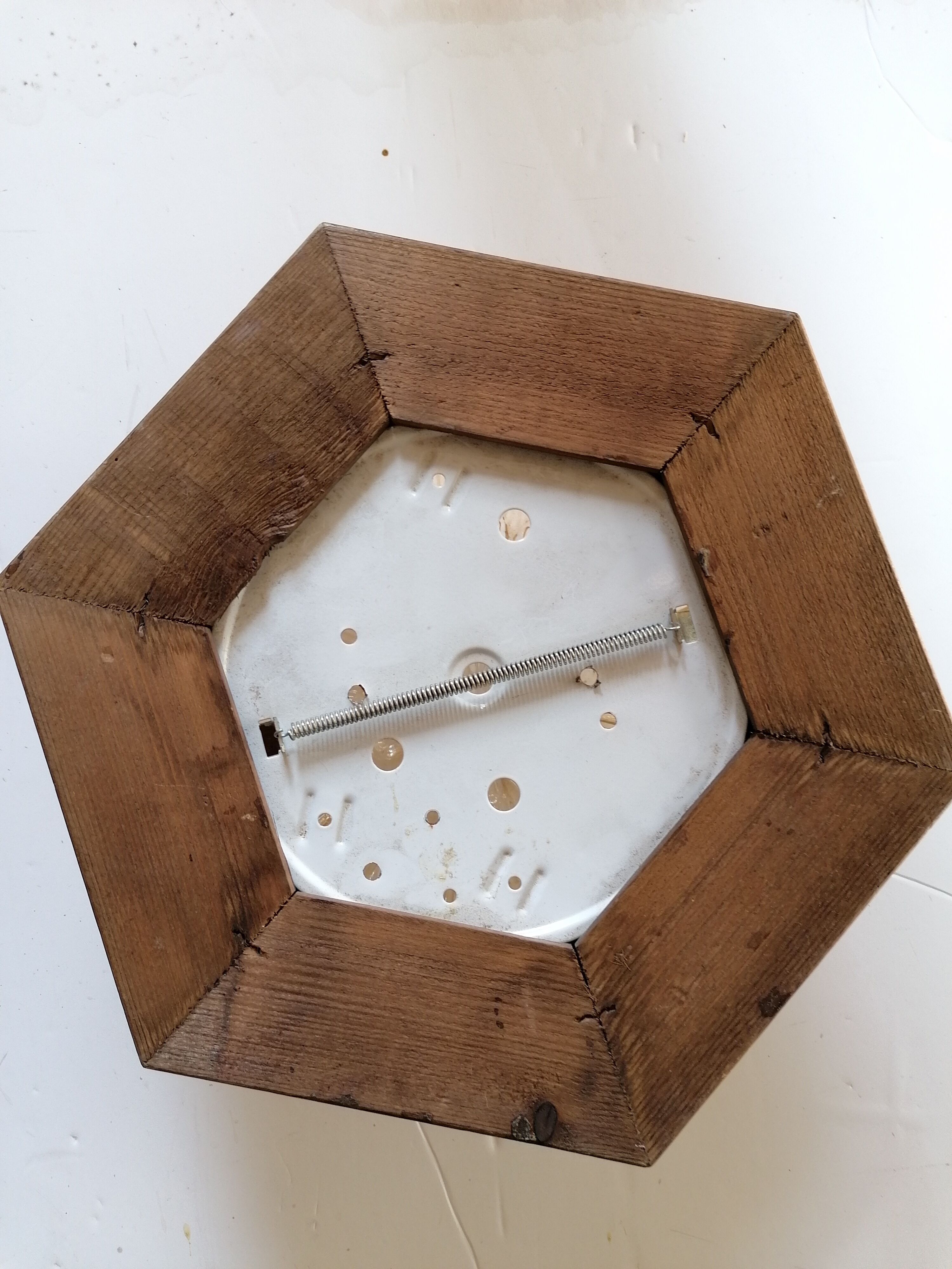 Sconce globe flower molded glass, wood 60s