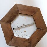 Sconce globe flower molded glass, wood 60s