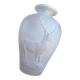 Frosted glass Art Deco vase – Raised relief deer decoration