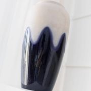 XL Vintage Floor Vase Bay Keramik 624-45, Ceramic, White & Navy Two-Tone Glaze, 1960s