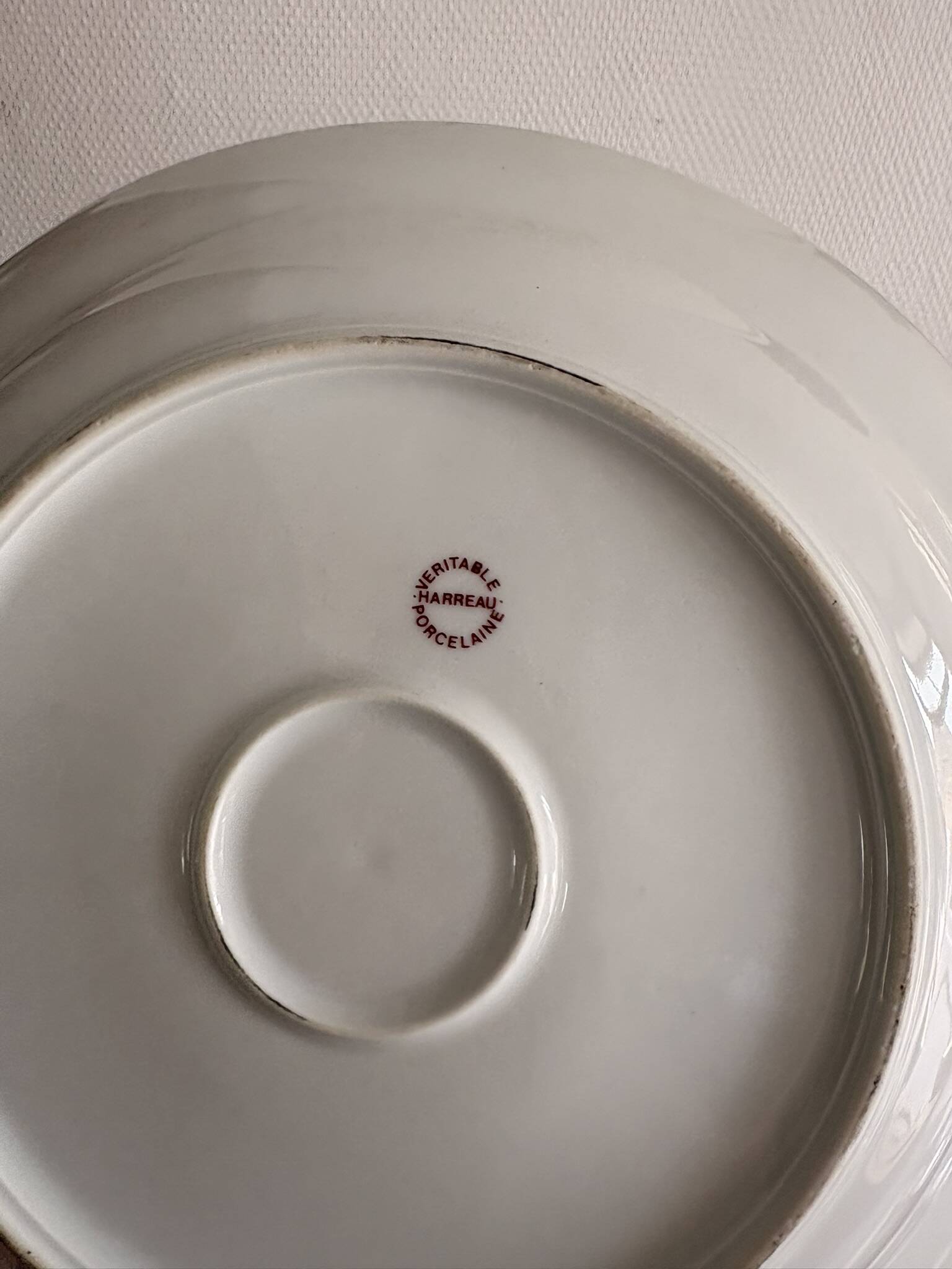 Deep Plate Porcelain Limoges Harreau Fluted Edge Neo Style Salad Bowl