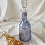 Carafe en verre ciselé bleu