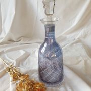 Carafe in blue chiseled glass