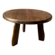 Table basse ronde tripode brutaliste, 1950