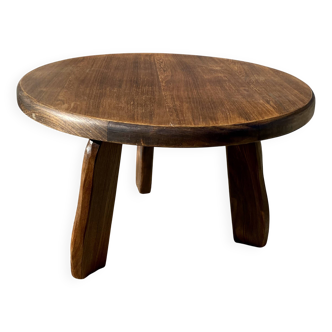 Vintage 1950s Brutalist Tripod Round Coffee Table