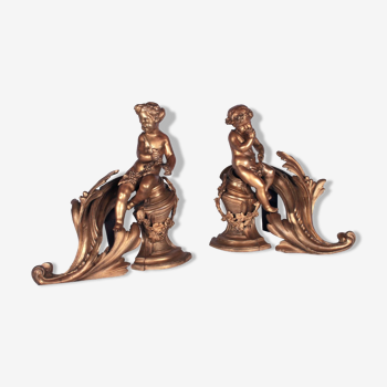 Pair of Louis XV style chenets